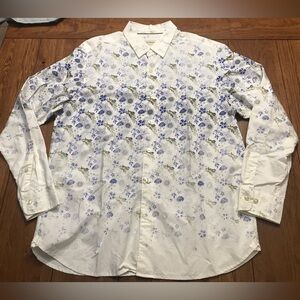 Men’s L Tommy Bahama Island Modern Fit Floral Cotton & Silk Shirt
